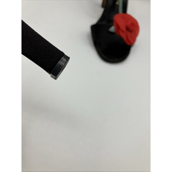 Sz 7 B - 7.5 ICONIC Vintage Halston Roses Disco Sandals 1970s Cocktail Evening - Picture 8 of 9